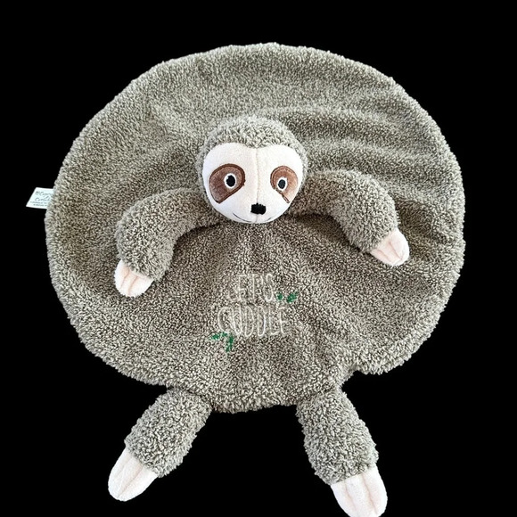 Cupcakes & Cartwheels Baby Sloth Let’s Cuddle Security Blanket Lovie Toy Plush - Picture 1 of 4